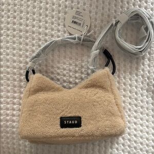 Staud Tan Buclé Shoulder Bag NWT